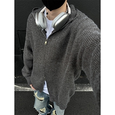 主推现货连帽开衫毛衣宽松针织衫W600，男装针织衫/毛衣，星座1212