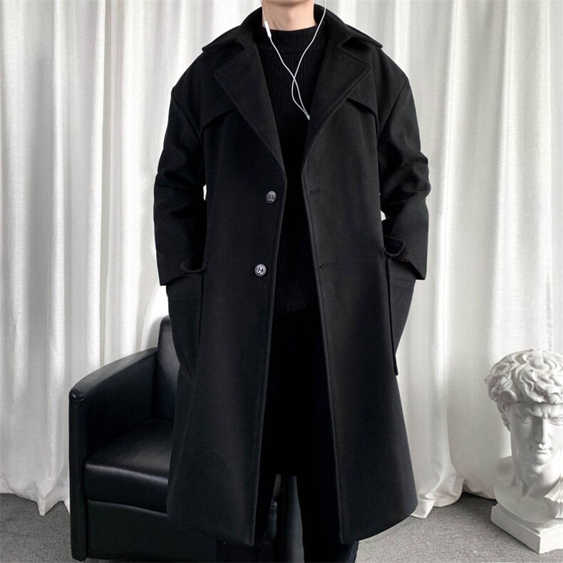 风衣男长款大衣男中长款毛呢大衣男F32-P115爆景C，男装风衣，星座401