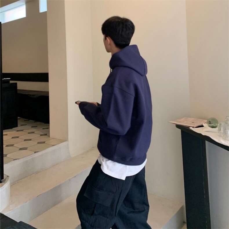 816B-WY016-P65春季ins韩学生中性纯色连帽卫衣韩版休闲百搭,男装卫衣,星座816B