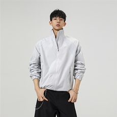 美式罗纹拼接袖子褶皱大码M-5XL教练夹克男JK78056P69控105，男装夹克，星座226-1