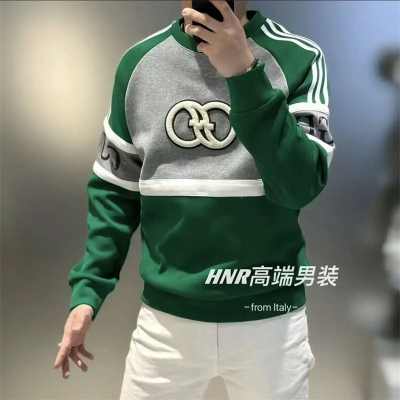 直播秋冬轻奢欧版加绒加厚卫衣男潮流设计感圆领保暖卫衣,男装棉衣,星座1602（原101B）