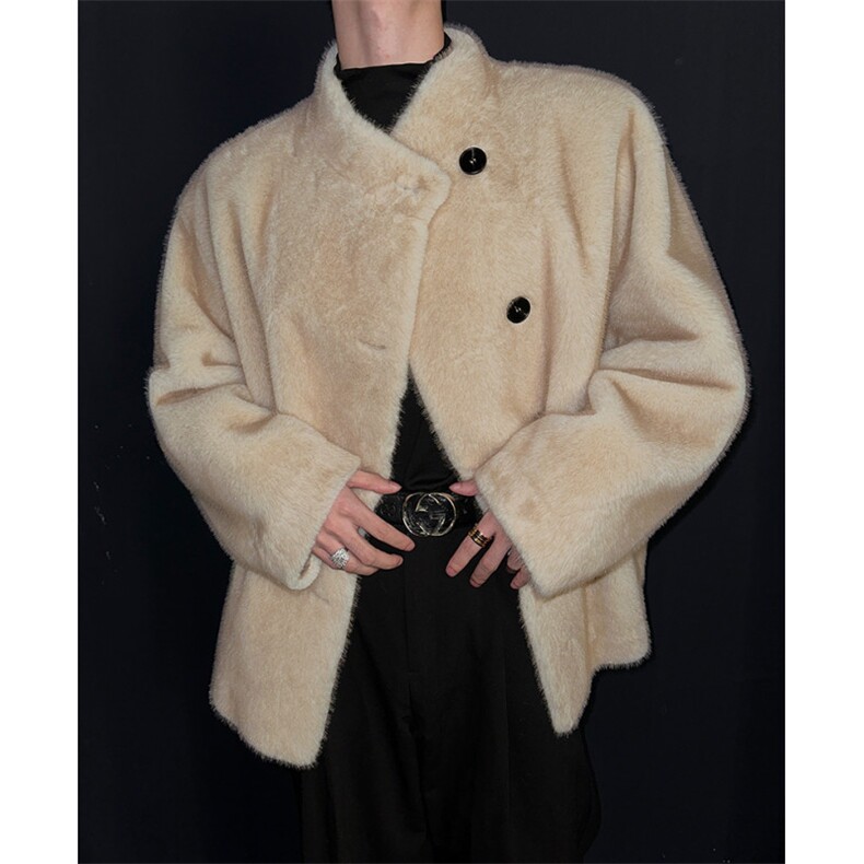 皮草皮毛一体外套2025冬新款长款加厚毛毛外套大衣仿水貂毛My662，男装毛呢大衣，星座903-1