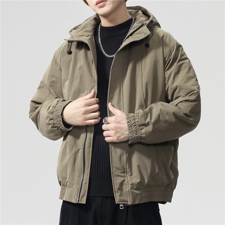 夹棉2025秋冬新款连帽工装夹克男户外登山服棉服图片