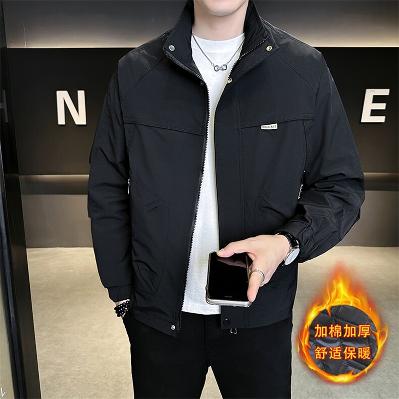 JK801R-P852025秋冬时尚加棉加厚青年夹克百搭休闲外套,男装夹克,星座507A（原星座306B-2）