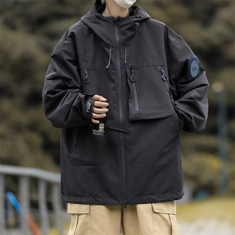 美式机能冲锋衣外套男春秋季山系户外潮牌痞帅登山服JK908-P68,女装短外套,星座1109-3
