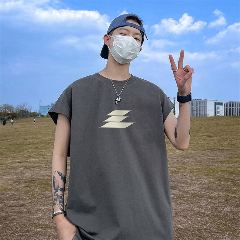 量大优供视频得物直播品质230克夏季纯棉背心无袖T恤WB320,男装背心/马甲,电商A486
