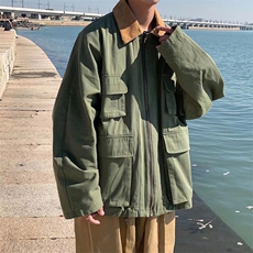男夹克青少年工装大口袋翻领夹克外套W81P65，男装夹克，星座1116-2