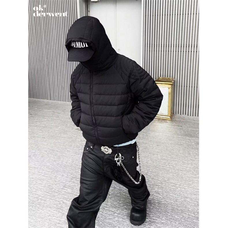 网图美式cleanfit斜拉链排骨棉服W1901/特P80,男装棉衣,电商B350