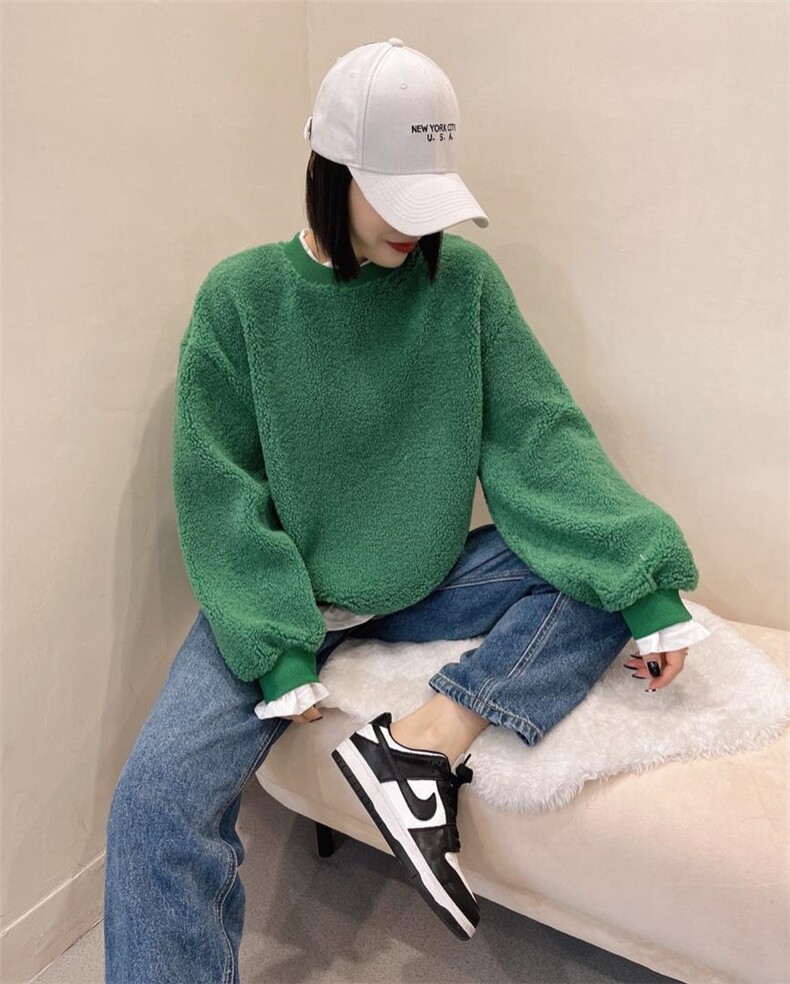 新款加绒卫衣，女装卫衣/绒衫，韩流星