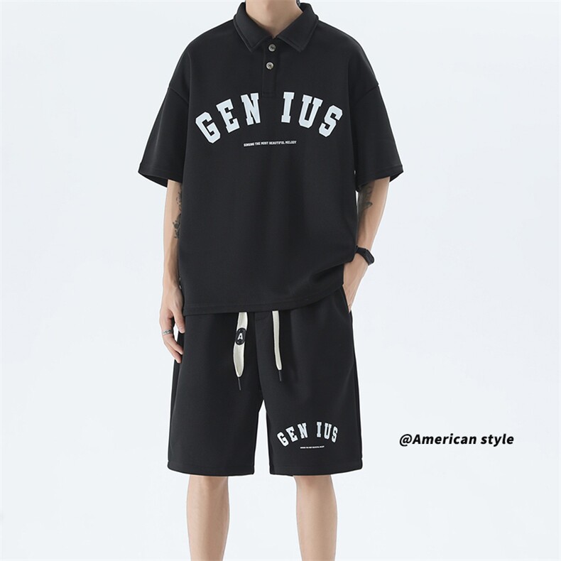 polo衫男潮流印花大码情侣套装T3540上衣33-DK8522裤子30【特价】，男装休闲套装，电商A007