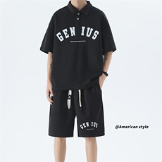 polo衫男潮流印花大码情侣套装T3540上衣33-DK8522裤子30【特价】，男装休闲套装，电商A007