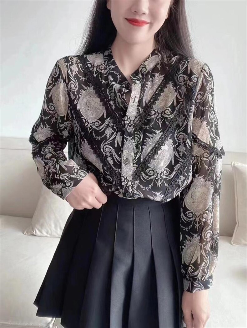 碎花雪纺衬衫，女装衬衫，依多坊