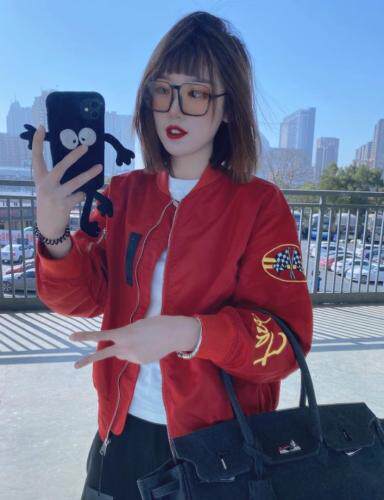 早春款刺绣棒球服，女装，DD+(4F)