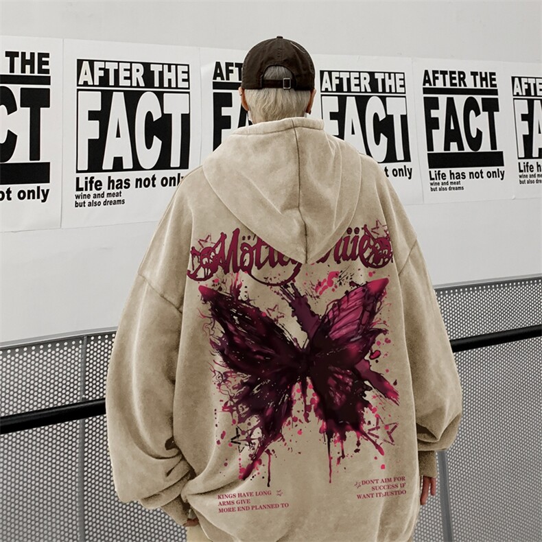 美式潮牌重磅水洗做旧连帽卫衣力推大码男XZ517A-2-Y7758-P68，男装卫衣，星座517A-2