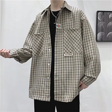 华夫格衬衫外套男春秋新款港风百搭工装长袖男休闲衬衣LS733P40，男装衬衫，星座1013-5