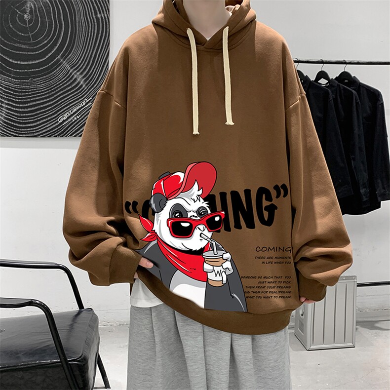 WY2218-P35加绒款-P40纯棉连帽卫衣男大码运动帽衫宽松薄外套男,男装卫衣,电商A040