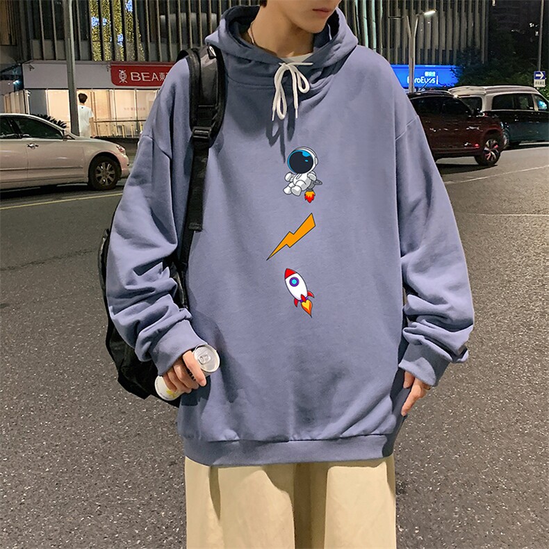WY2165-P35加绒款-P40纯棉连帽卫衣男大码运动帽衫宽松薄外套男,男装卫衣,电商A040