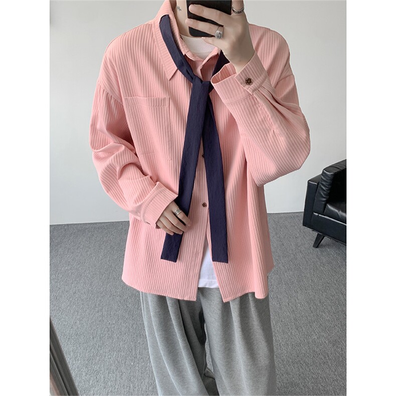 （送个性领带）CS1160-特P42控88肌理感长袖男小众设计大码衬衣,男装衬衫,电商A059