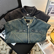 美式复古牛仔外套男潮牌宽松痞帅上衣春秋工装夹克JK08642-P75，男装夹克，星座308B-1
