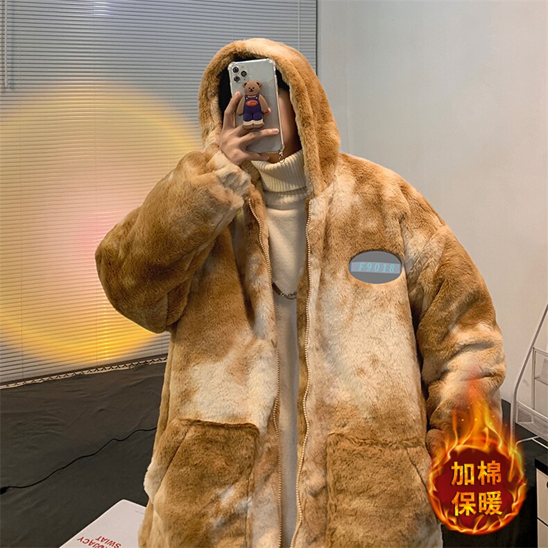 网红羊羔毛连帽棉衣外套男Z21AW159-P155限198,男装棉衣,电商A089-1