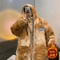 网红羊羔毛连帽棉衣外套男Z21AW159-P155限198，男装棉衣，电商A089-1
