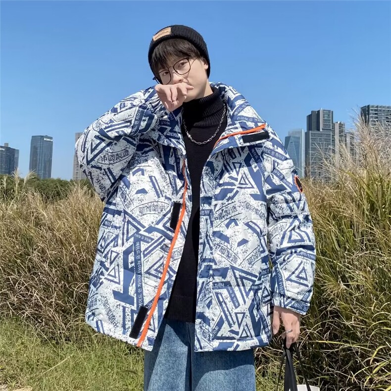 现货立领潮牌制造韩版宽松情侣学生白鸭绒羽绒服男,男装羽绒服,星座301D-5(原星座1415）