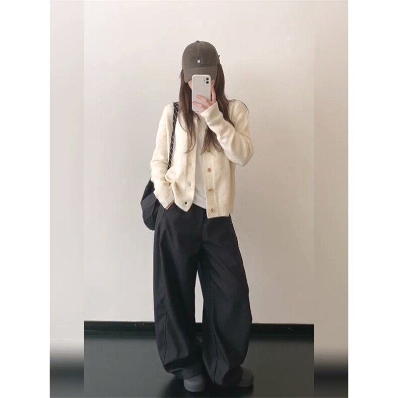 重磅秋冬男女北极绒开衫毛衣美式复古休闲慵懒风单排扣针织衫外套,男装针织衫/毛衣,电商A486