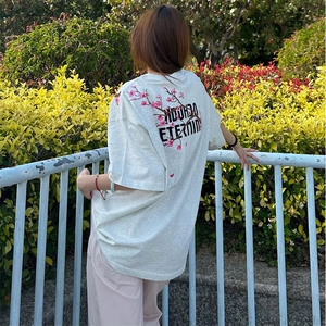 万针全刺绣工艺抖音得物高品质260克重磅纯棉双纱美式高街短袖T恤图片
