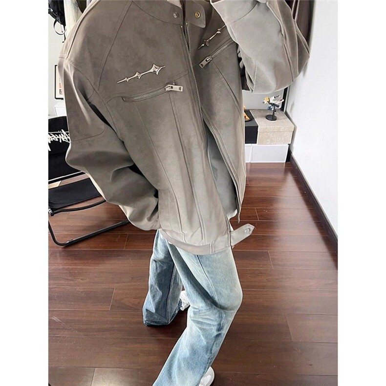1506-1/GJ490-20/P72雾面扎染外套男秋季高级感痞帅飞行员夹克,男装夹克,星座1506A