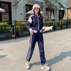 现货有买家秀春秋三条杠拼接休闲套装两件2C187-82215-P155-K218，女装套装/套裙，2C187