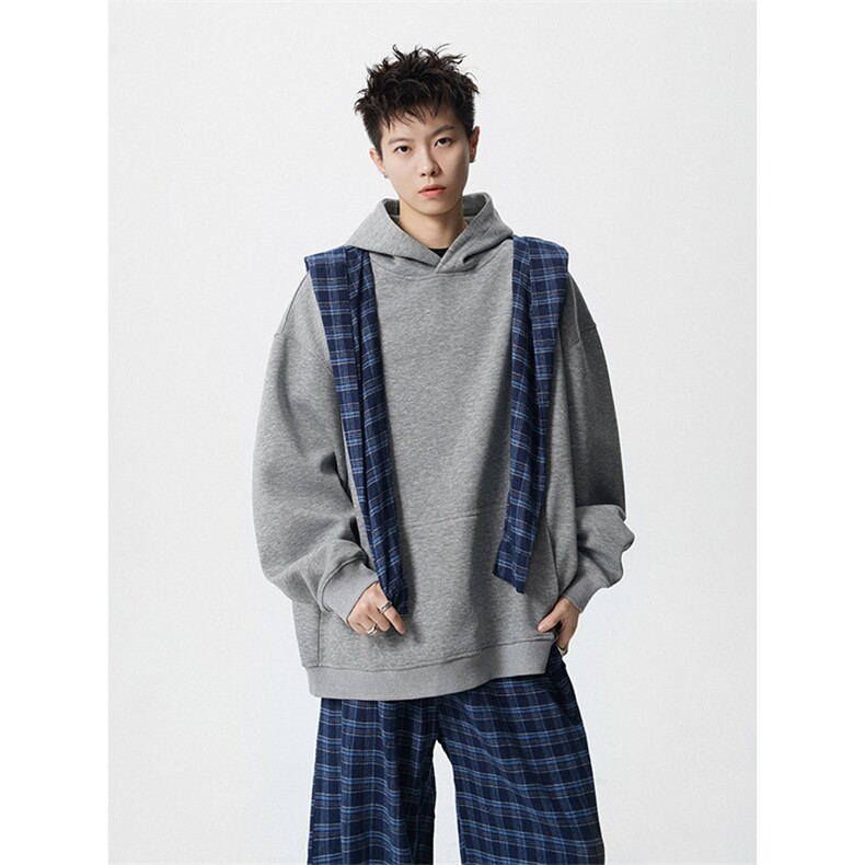 小众两连帽撞色大码卫衣套装T797特P65K797特P42TZ797特P107,男装休闲套装,电商A059