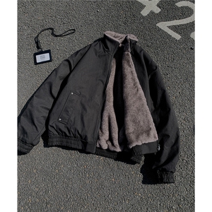 假模原品质两面穿水洗鱼骨纹牛津帆布银蓝狐座山雕外套S530特118图片