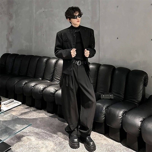 风春男立领西服满天星单排扣中山装外套加大码S-5XL JK0260 P60图片