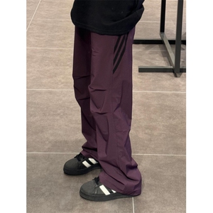 三条杠紫色速干工装裤男夏季美式休闲裤机能冲锋裤 K5013图片