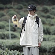 秋季新款冲锋衣男连帽外套户外防风登山夹克217-2-JK23172-P65，男装夹克，星座217-2