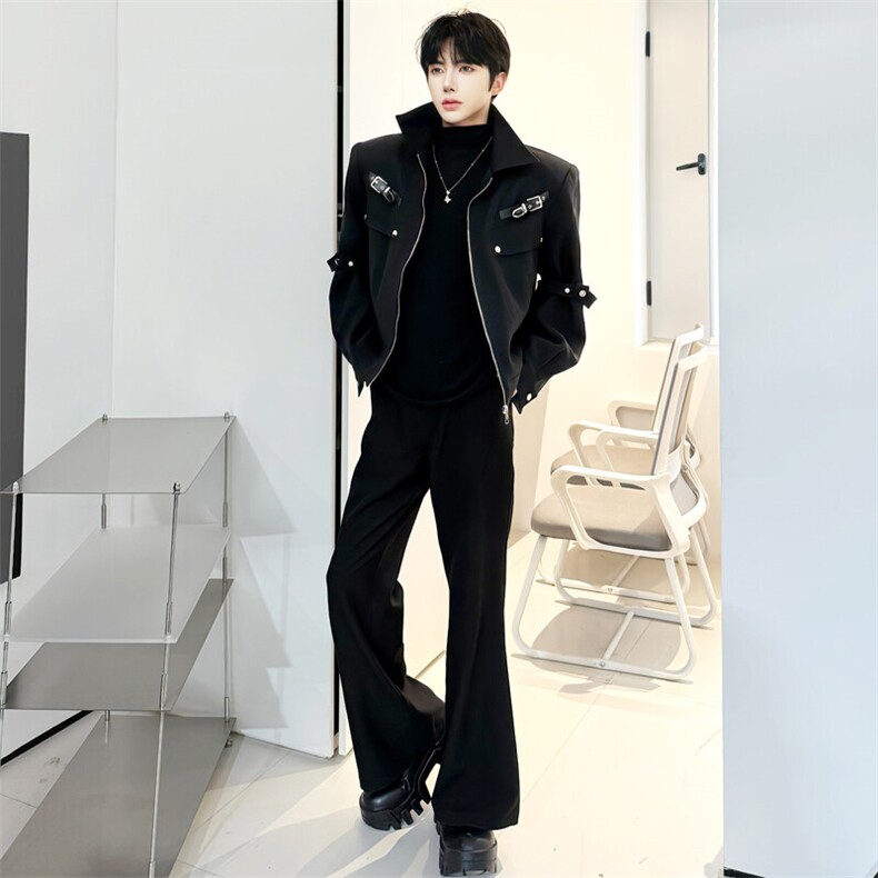 （）短款夹克男小众金属解构外套(裤子2611）5061-P95,男装夹克,星座910-5