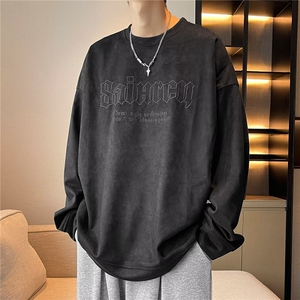 美式复古套头卫衣男秋冬ins潮牌男宽松加皮绒衣服秋冬季上衣图片