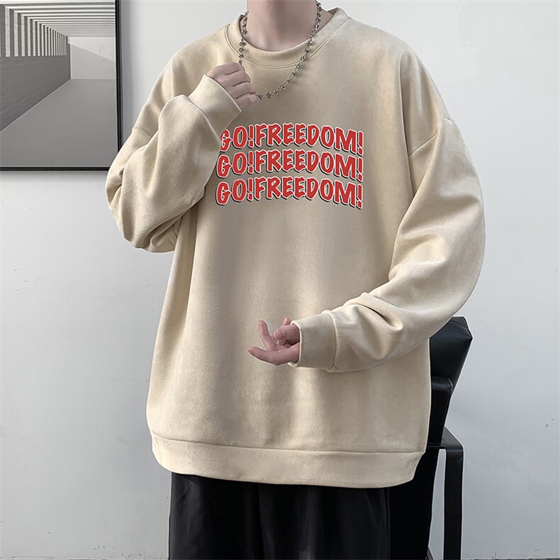 麂皮绒卫衣男大码重磅长袖t恤男JW81338-P35,男装卫衣,电商A040