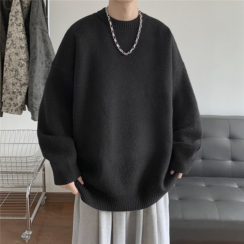 抖音现货男秋冬圆领套头毛衣宽松百搭针织衫D329-QM808-P50控68,男装针织衫/毛衣,电商D329