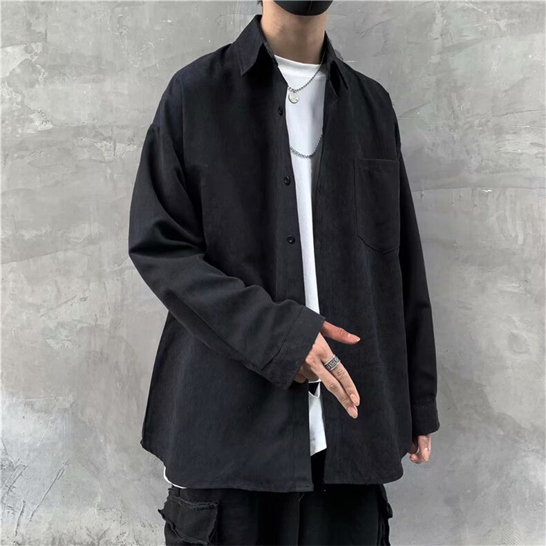 长袖衬衫男夏季潮流休闲宽松冰丝衬衣痞帅外套W1023310B-1P30，男装衬衫，星座310B-2