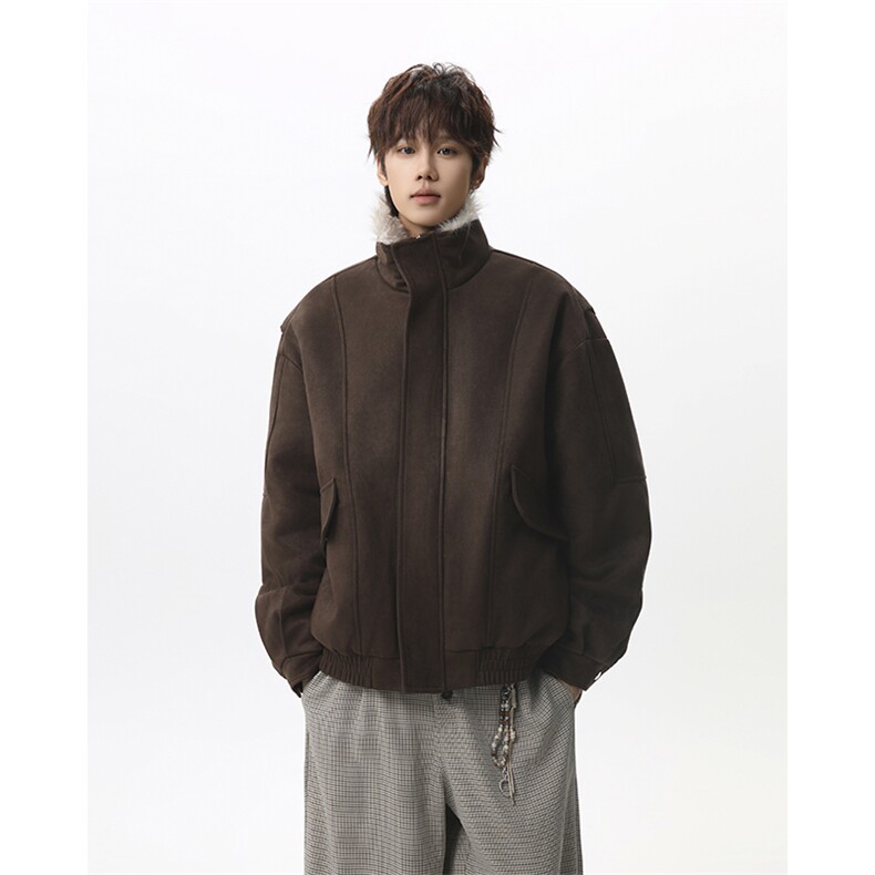 【全毛内里座山雕】立领保暖棉服男加厚加厚皮夹克棉衣-26635P138,男装夹克,电商B289