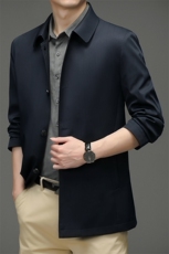 夹克男士2023春季新款商务休闲纯色翻领中青年百搭上衣外套男装潮，男装夹克，电商B212（原钱塘6029）