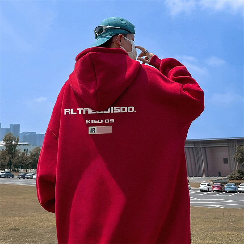 抖音得物供货可提供视频春装重磅美式宽松连帽卫衣DL2390,男装卫衣,电商A486