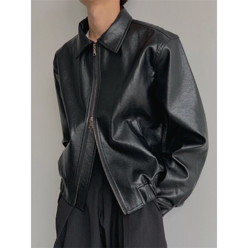 Cleanfit痞帅高街风Pu皮衣潮男机车服皮夹克外套网图W6431-P68,男装皮衣,星座412-1