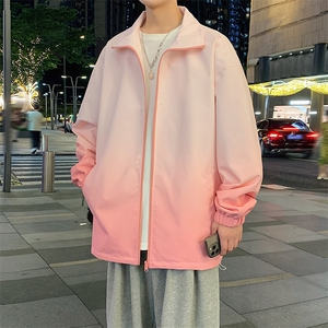 港风双面穿渐变上衣夹克宽松落肩立领冲锋衣外套 JK906 P75图片