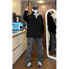 春季假两件叠穿卫衣宽松慵懒风显高套头上衣文艺潮流原宿T320，男装卫衣，星座1116A（原606A-3）