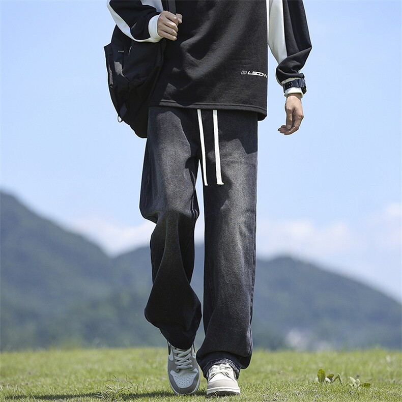 水洗直筒修身微喇牛仔裤三色高弹力高品质有大货-有加绒G136，男装牛仔裤，星座910