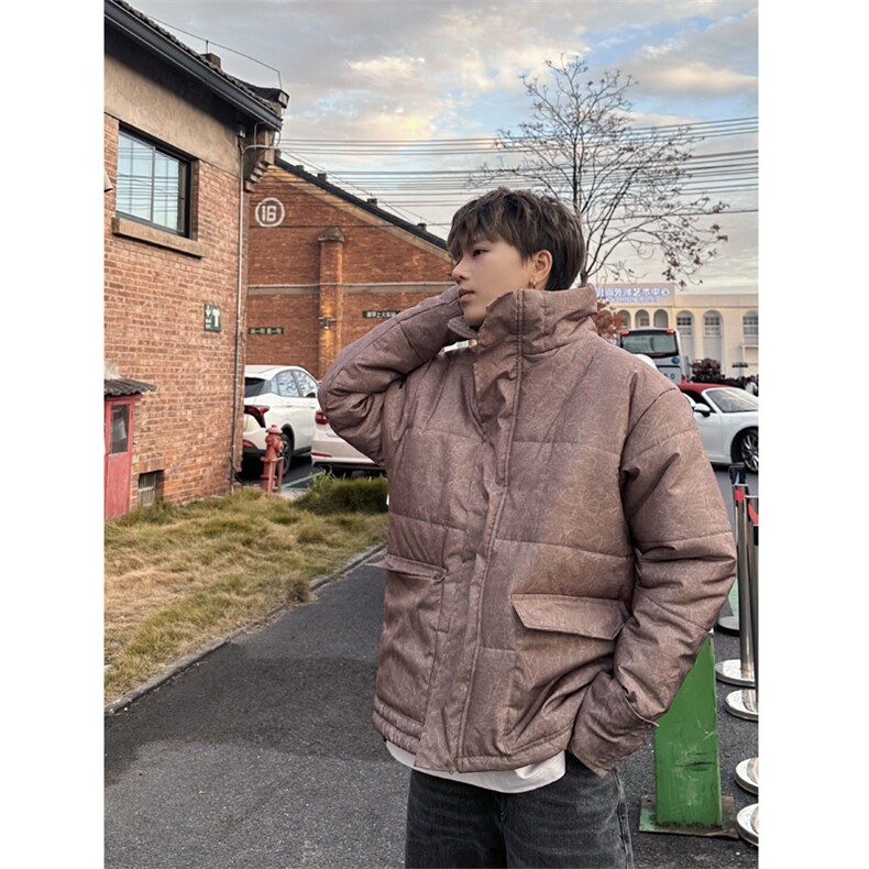 《自拍图》秋冬季立领棉衣外套ins潮牌宽松加厚棉袄棉服MK42-P95,男装棉衣,星座1109-3