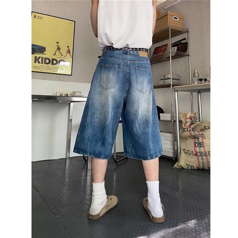 【有货】DYK8032-批45原版质量美式复古水洗阔腿七分裤男夏季短裤,男装牛仔裤,星座603-2