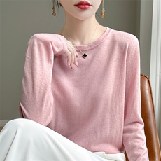 圆领薄款套头打底衫女春夏2024新款针织衫，女装羊毛衫，暖圣羊羊绒
